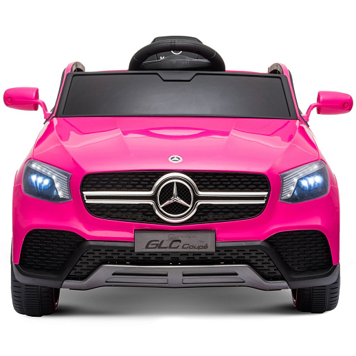 Электромобиль Mercedes Benz GLC Coupe на аккум.,12V/4.5AH*1, 380*2, Р/У 2.4GHz, свет, звук, сиденье эко-кожа, колеса EVA, откр.двери,MP3, плавн.старт, в/к 108*56,5*36,5. Цвет - розовый. в Джамбо Тойз #6