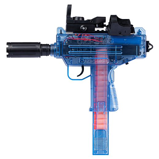 Пистолет-пулемет с мягкими пулями, в компл. 30 пуль, защитн.очки, с аккум., цвет синий, в/к 34,5*7,5*29см в Джамбо Тойз #5