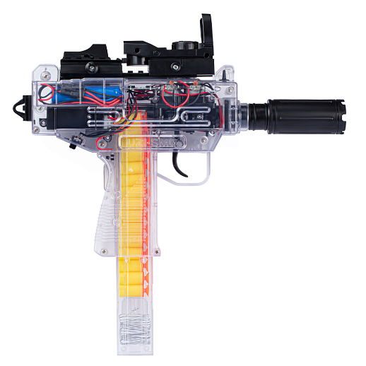 Пистолет-пулемет с мягкими пулями, в компл. 30 пуль, защитн.очки, с аккум., цвет прозрачн., в/к 34,5*7,5*29см в Джамбо Тойз #3