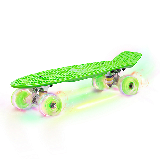Скейтборд Fish, дека PP р-р 22"х6", колеса 60х45мм 78А, PU, LED, ABEC-7, подвеска алм.3,25" в/п в Джамбо Тойз