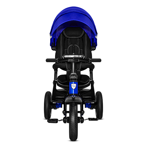 Детский 3хкол. велосипед "CITYRIDE". Пятиугольная рама, сиденье 360, складная крыша D600, подножки, резиновые колеса 12/10, багажник, сумочка, фара, синий в Джамбо Тойз #10