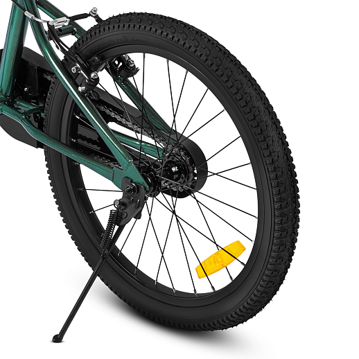 Велосипед двухколесный CITYRIDE, модель CR-B2-10FU, рама сталь, колеса алюминий 20", v-brake тормоза, встроенная в раму подсветка, подножка, цвет зеленый металлик в Джамбо Тойз #9
