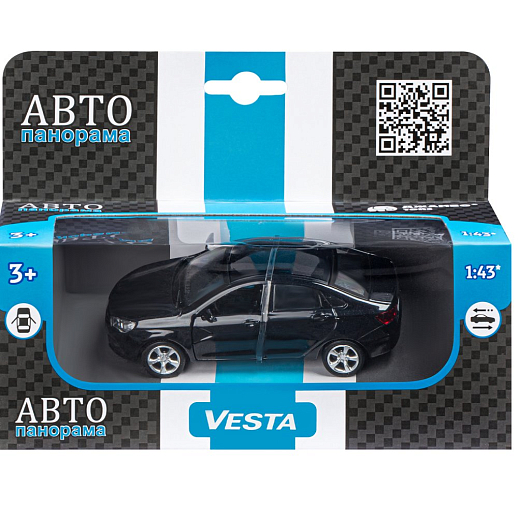 ТМ "Автопанорама" Машинка металлическая 1:43, LADA VESTA черная, откр. 2 двери., инерция в Джамбо Тойз #4