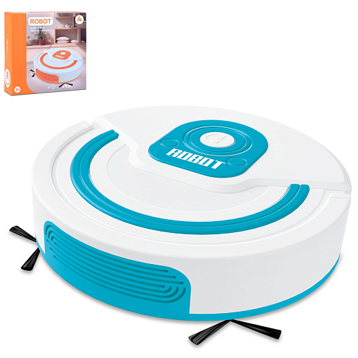 Бытовая техника "Робот-пылесос", голубой, со звук.эффект., в/к 17,5*5*17,5 см в Джамбо Тойз