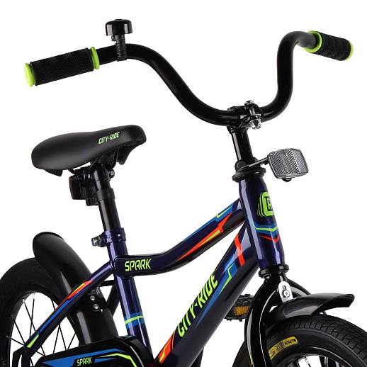 Детский велосипед City-Ride Spark , рама сталь , диск 16 сталь , крылья пластик, страх.колеса, цвет Синий в Джамбо Тойз #2