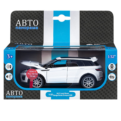 ТМ "Автопанорама" Машинка металлическая 1:32  Range Rover Evoque, белый, свет, звук, откр. двери и капот, инерция, в/к 17,5*13,5*9 см в Джамбо Тойз #19