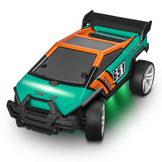 Р/у скоростная машина для дрифта,1:18,подсветка корпуса и днища, запасн. колеса, конусы 4шт.,цвет зеленый,с аккум, в/к 34*20,5*17,5см в Джамбо Тойз #9