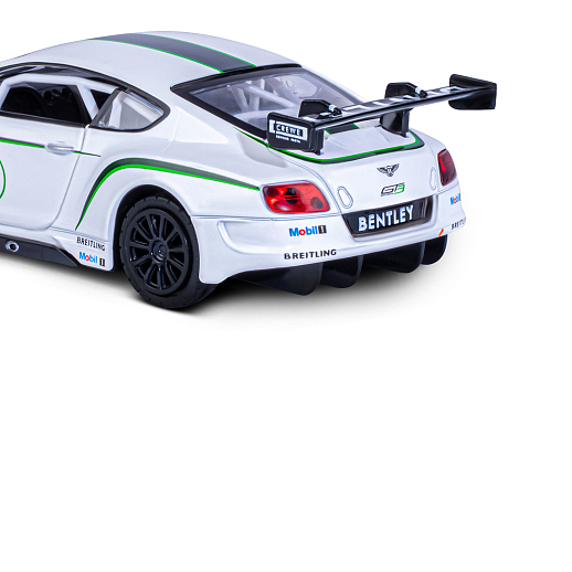 ТМ "Автопанорама" Машинка металлическая 1:32 Bentley Continental GT3, белый, свет, звук, откр. двери и капот, инерция, в/к 17,5*13,5*9 см в Джамбо Тойз #20
