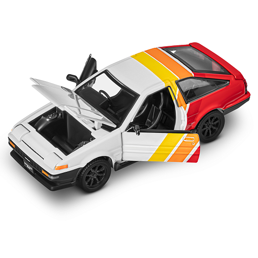 Машинка металлическая 1:37 Toyota Sprinter Trueno (AE86), белый, тюнинг, откр. двери, свободный ход колес, в/к 23,5*10*4 см в Джамбо Тойз #6