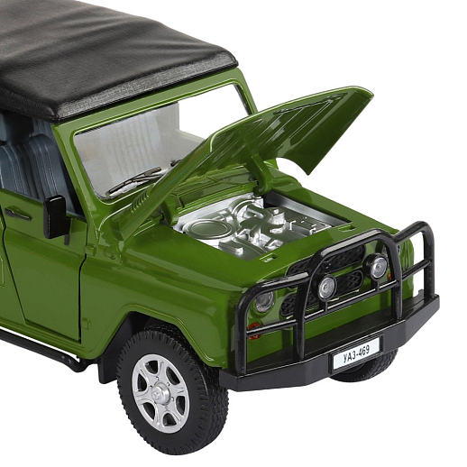 Игрушка для детей: Машинка металлическая 1:24 УАЗ, цвет зеленый хаки, свет, звук, инерция, артикул JB1251784 в Джамбо Тойз #6