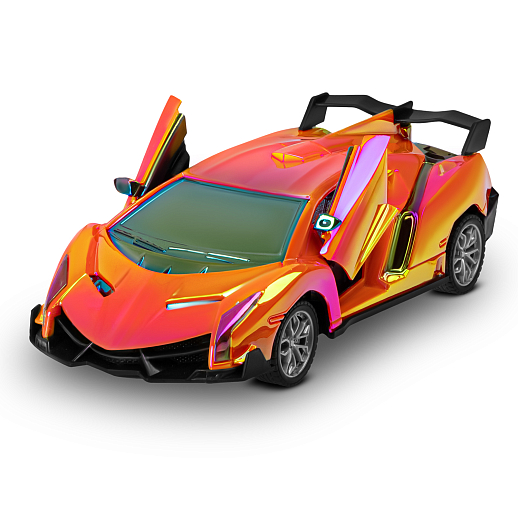 Р/У машинка 1:24,5 каналов,двери откр. с пульта,свет,цвет оранжевый бензин,в/к 30,3х7,7х12см в Джамбо Тойз #8