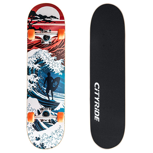 Скейтборд CityRide, дека клен 9 сл., размер 31"*8", колеса: 54*36мм 85А, PU, ABEC-7 карбон в/п в Джамбо Тойз
