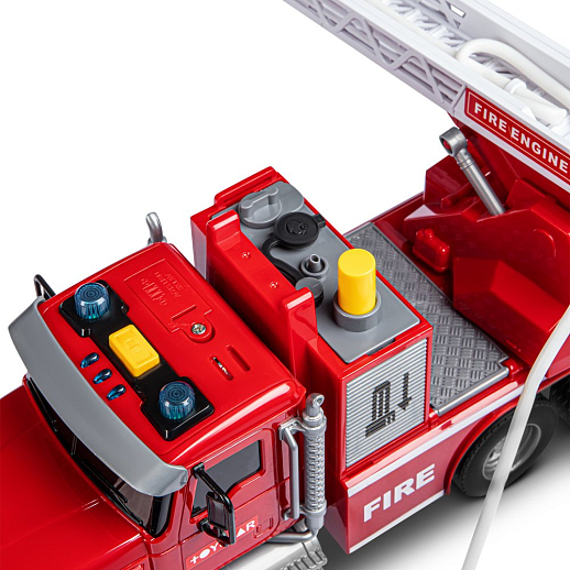 AUTODRIVE_Фрикционная Пожарная машина,помповый механизм,стреляет водой,звук,свет,на бат.,в гофрокор. 31*11*14,5см в Джамбо Тойз #9