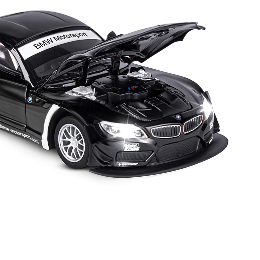 ТМ "Автопанорама" Машинка металлическая 1:24 BMW Z4 GT3, черный, свободный ход колес, откр. двери, капот, свет, звук, свободный ход колес, в/к 24,5*12,5*10,5 см в Джамбо Тойз #19