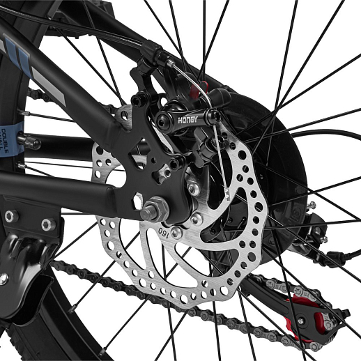 Велосипед CITYRIDE 20", модель CR-B2-12F2, рама сталь, обода двойные алюминий, трансмиссия 1*6 ск, амортизационная вилка, дисковые мех. тормоза цвет серый в Джамбо Тойз #6