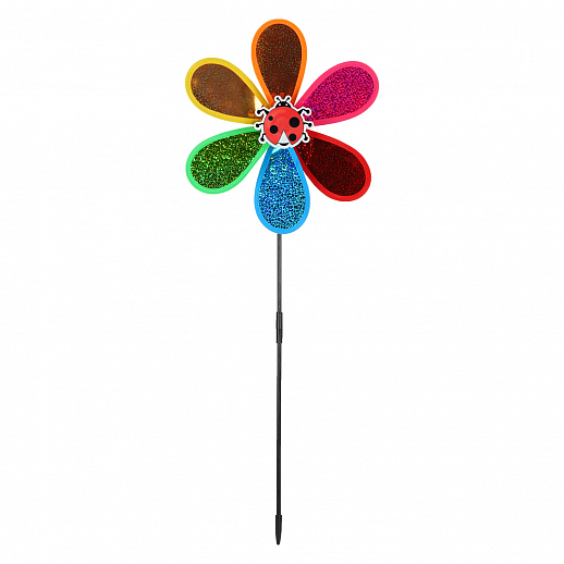 Ветерок,палочка52cм+ цветочка28cм,серединка цветка,микс насекомых,пластик плотн,блест, в наборе 12шт в Джамбо Тойз #4