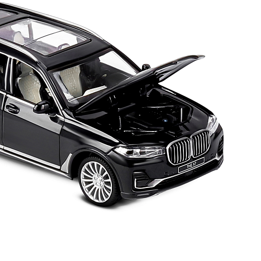 ТМ "Автопанорама" Машинка металлическая 1:32 BMW X7, черный, свет, звук, откр. четыре двери, капот и багажник, инерция, в/к 19*9*7 см в Джамбо Тойз #3
