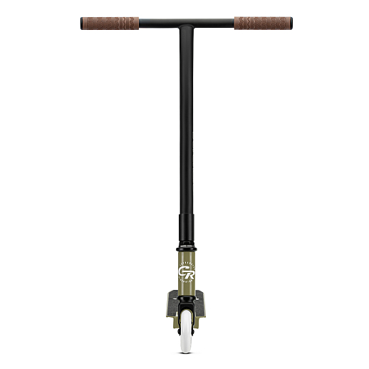 Трюковый самокат CITYRIDE FIRST, T-bar сталь 50*52см, дека алюм.49*9,5см, колеса PU 86A 100мм, пластик диск,  вилка резьб., хомут 4б., цвет Хаки в Джамбо Тойз #2