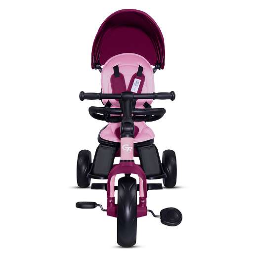 Детский трехколесный велосипед "CITYRIDE XTERRA". Рама сталь, сиденье съемное, складная крыша D600, подножки, колеса 11/9 EVA, корзина, подстаканник, розовый в Джамбо Тойз #5