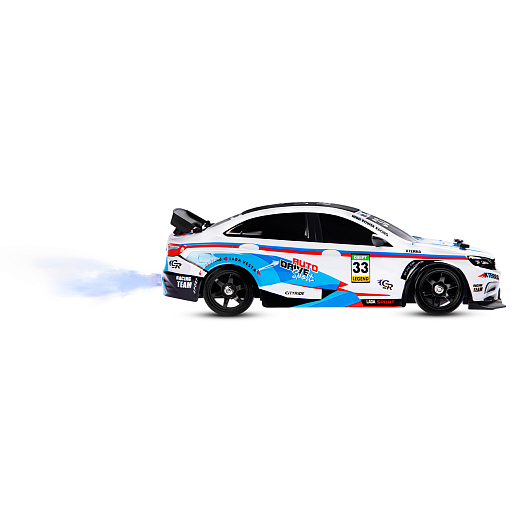 AUTODRIVE Р/У Машина для дрифта LADA Vesta с паром,1:16,2.4GHz,4WD,запасн.колеса 4шт.,свет,с аккум,в/к 31*15*15см в Джамбо Тойз #6
