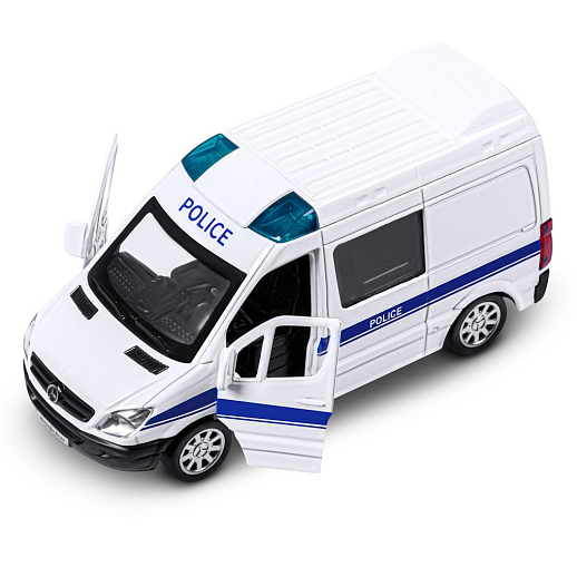 ТМ "Автопанорама" Машинка металлическая 1:53 Mercedes-Benz Sprinter, полиция, откр. двери, инерция, в/к 17,5*12,5*6,5 см в Джамбо Тойз #10