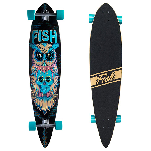 Лонгборд Fish 46"*10", китайский клён 9 слоёв Колёса PU 70x51mm 82A, Подшипник ABEC 7 в/п в Джамбо Тойз