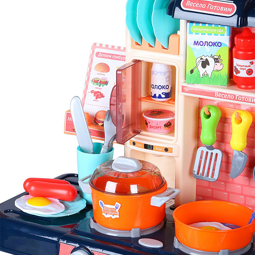 Игровой набор Amore Bello "Кухня" с паром, кран с водой, свет, звук, продукты меняют цвет, в комплекте 42 предмета, в/к  48х15х36 см в Джамбо Тойз #7
