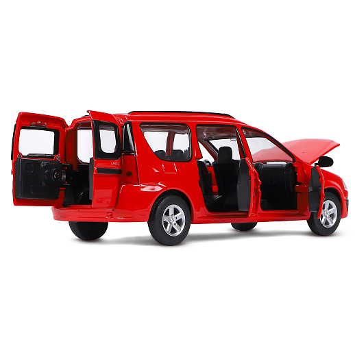 Машинка металлическая Автопанорама, инерционная, коллекционная модель LADA LARGUS, масштаб 1:24, свет, звук, открываются 4 двери, капот, багажник, красный, в/к 24,5*12,5*10,5 см в Джамбо Тойз #13