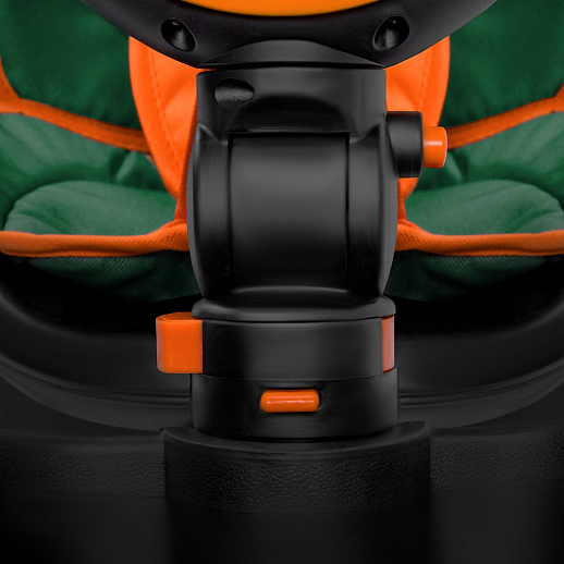 Детский 3хкол. велосипед ”CITYRIDE“ Рама сталь, наклонный руль из магнезия, колясочная крыша, ручка управления с подстаканником, 2 корзины. Колеса EVA 10/8, подножки, тормоза, бампер безопасности. Оранжево-зеленый. в Джамбо Тойз #14