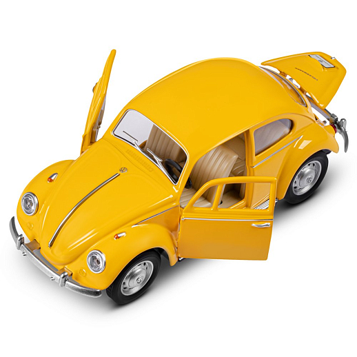 ТМ "Автопанорама" Машинка металлическая, 1:28 Volkswagen Classical Beetle 1967, желтый, откр. двери и багажник, свет, звук, инерция, в/к 17,5*12,5*6,5 см в Джамбо Тойз #15