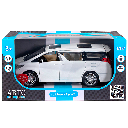 ТМ "Автопанорама" Машинка металлическая 1:29 Toyota Alphard, белый, откр. передние и боковые, багажник, свет, звук, инерция,  в/к 20*10*11 см в Джамбо Тойз #3