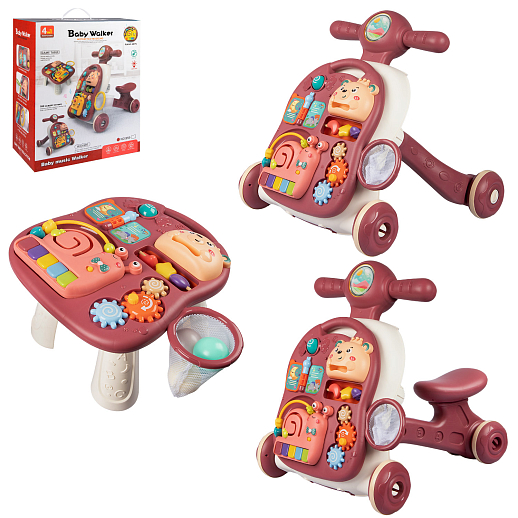 Ходунки, игровой центр, свет, звук, цвет бордовый, в/к 36,5х21х45,5 см в Джамбо Тойз