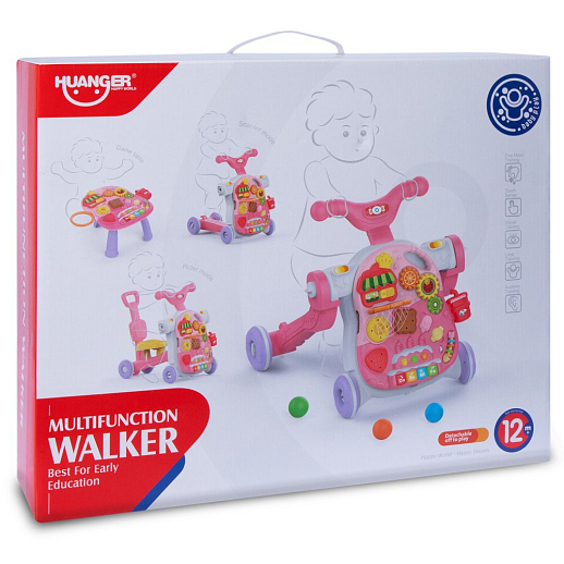 Ходунки 6 в 1: игровой столик,каталка с ручкой/без, со свет.и звук эффект., в/к 46,5*15*37 см в Джамбо Тойз #15