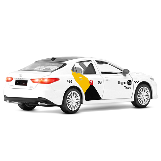 Яндекс Go машинка металлическая, 1:34 Toyota Camry, цвет белый, инерция, свет, озвучено Алисой, откр. двери, в/к 17,5*13,5*9 см в Джамбо Тойз #10