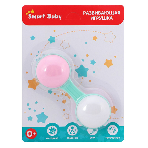 ТМ "Smart Baby" Набор  развивающих погремушек №3  3 шт ( Гантелька,  Улитка, Бегемот) в Джамбо Тойз #15