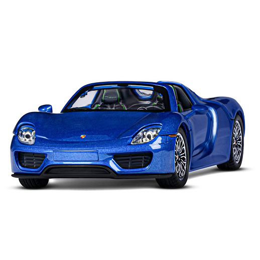 ТМ "Автопанорама" Машинка металлическая, 1:24, Porsche 918 Spyder, синий перламутр, откр. двери, капот и багажник, свет, звук, свободный ход колес, в/к 24,5х12,5х10,5 см в Джамбо Тойз #4