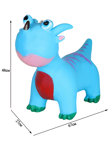 Животное-прыгун "Динозавр" со звуком, 1400г, ПВХ, цвет голубой, 40*30*50 см в Джамбо Тойз #5