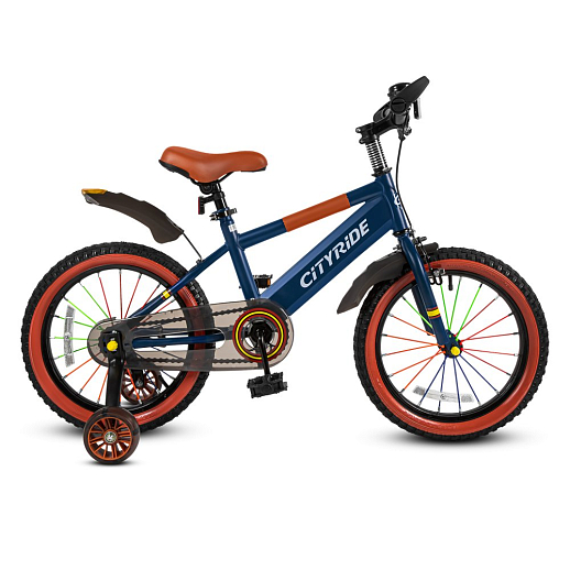 Велосипед двухколёсный CITYRIDE, модель CR-B2-07F52, колеса 16", рама сталь, колеса сталь, балансирные колеса со светом, маячок в заднем крыле, цвет синий в Джамбо Тойз #4
