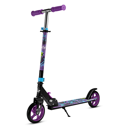 Самокат из 100% стали с полиуретановым колесом диаметром 145 мм, подшипником ABEC-7 грипсы TPR Размер изделия: 76 * 32 * 96 см Упаковка: 1 шт / коробка, 23*12*68.5 см размер деки:: 51X12 см, черный в Джамбо Тойз #2