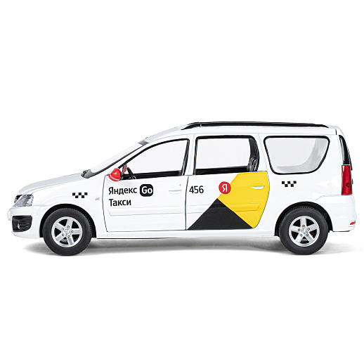 Машинка металлическая Яндекс GO, инерционная, коллекционная модель 1:24 LADA LARGUS, цвет белый, открываются 4 двери, капот, багажник, свет, звук, в/к 24,5*12,5*10,5 см в Джамбо Тойз #14