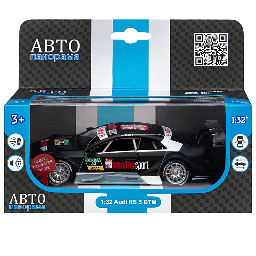 ТМ "Автопанорама" Машинка металлическая  1:32 Audi RS 5 DTM, черный матовый, свет, звук, откр. двери, инерция, в/к 17,5*13,5*9 см в Джамбо Тойз #3