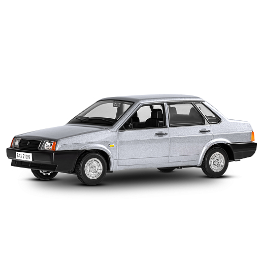 Машинка металлическая Автопанорама, коллекционная модель ВАЗ 21099, масштаб 1:22, свет, звук, открываются двери, капот и багажник, серебряный, в/к 24,5*12,5*10,5 см в Джамбо Тойз #2