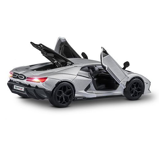 ТМ "Автопанорама" Машинка металл. 1:32 Lamborghini Revuelto, серый, инерция, откр. двери, в/к 17,5*12,5*6,5 см в Джамбо Тойз #18