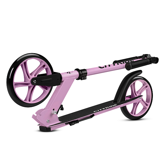 2хкол. самокат CITYRIDE 200, сталь 100%, грипсы 135мм TPR, колеса PU 200/200 мм. Розовый в Джамбо Тойз #4
