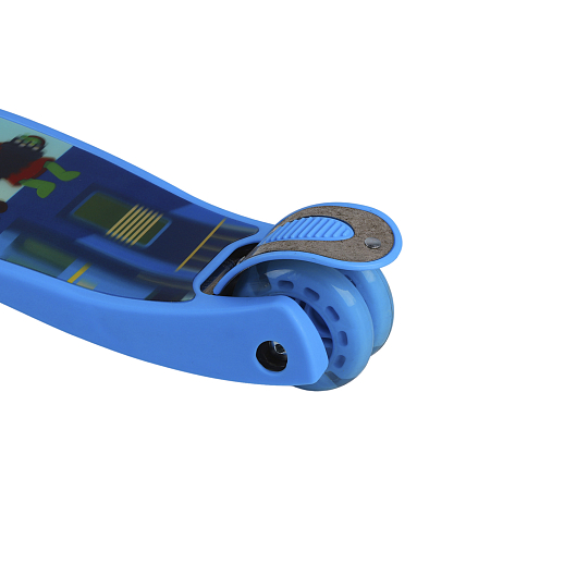 Трехколесный самокат Союзмультфильм , складной, 3D-наклейка на деке, колеса PU 120/76 со светодиодами, синий, пакет в Джамбо Тойз #6