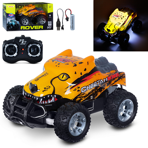 Р/у внедорожник с 3D подсветкой корпуса, анималистичный кузов, коробка с функцией TRY ME, 4 канала, с аккум., в/к 25*13,5*13,5см в Джамбо Тойз