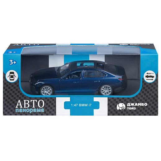 ТМ "Автопанорама" Машинка металл. 1:47 BMW I7, голубой, инерция, откр. двери, в/к 17,5*12,5*6,5 см в Джамбо Тойз #3