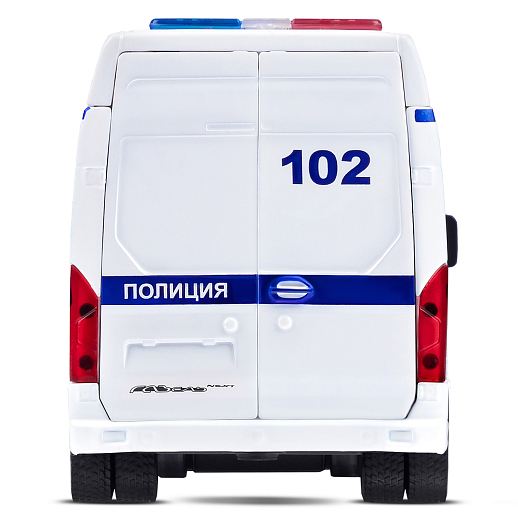 ТМ "Автопанорама" Машинка металлическая 1:34 ГАЗель Next "Полиция", белый, откр. двери, задняя дверк фургона, свет, звук, инерция, в/к 17,5*12,5*6,5 см в Джамбо Тойз #3