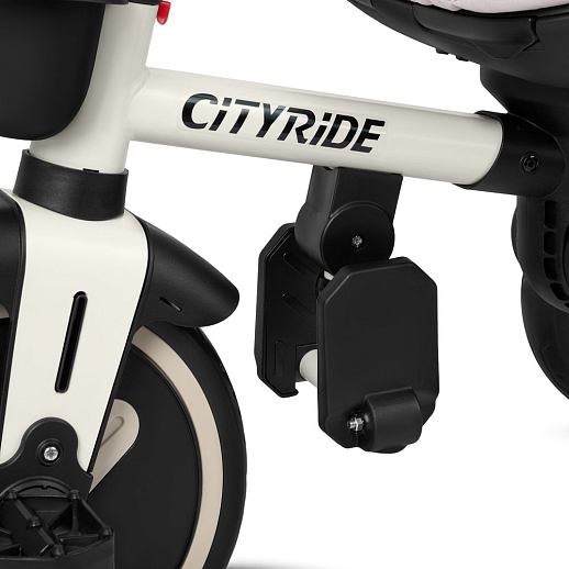 Трехколесный велосипед City-Ride, Xterra колеса EVA12/10, складная рама, сиденье не поворот, бампер , корзинка, подстаканник, цвет кремовый в Джамбо Тойз #12