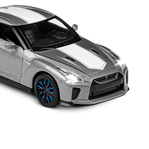 ТМ "Автопанорама" Машинка металлическая 1:32 Nissan GT-R (R35), серый, откр. двери, свет, звук, инерция в/к 18*13,5*9 см в Джамбо Тойз #19